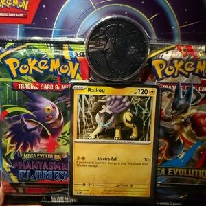 Pokemon Mega Evolution Card Set with Raikou - Yellow and Blue